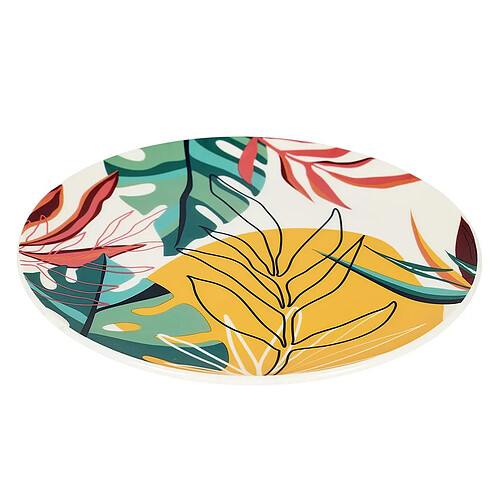 The Home Deco Factory Lot de 6 Assiettes Réutilisables Paradis Exotique 20cm Multicolore