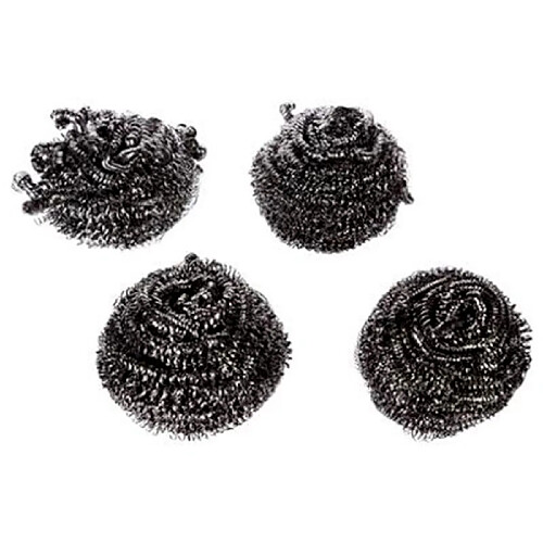 Clean House Lot de 4 Tampons à Récurer Boule 6cm Gris
