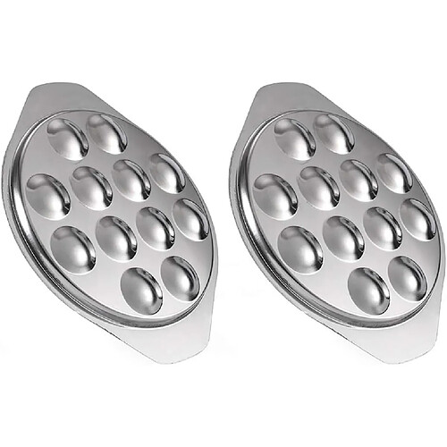 Vendos85 Plats à escargots en acier inoxydable – 12 compartiments