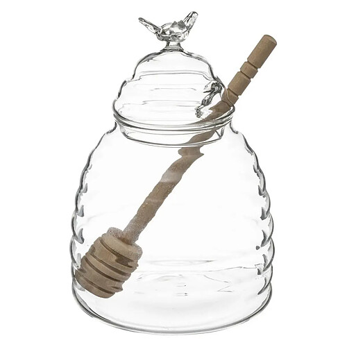 Five Simply Smart Pot à Miel en Verre & Cuillère Honey 14cm Transparent