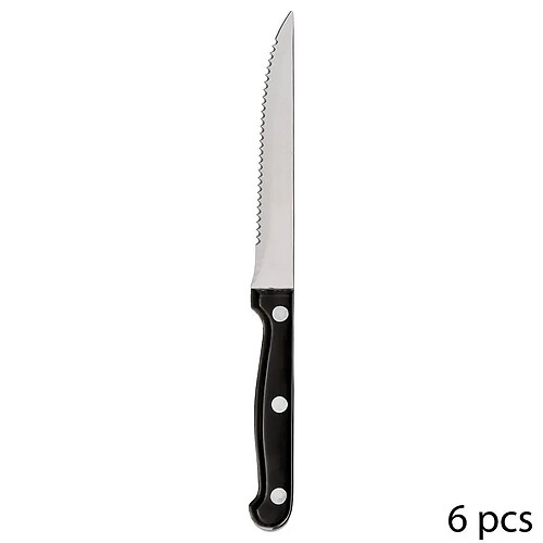 Secret De Gourmet Lot de 6 Couteaux de Table Steak 27cm Noir