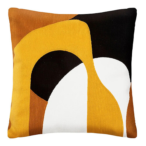 Atmosphera Coussin Déco Imprimé Hary 45x45cm Ocre