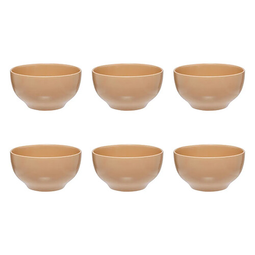 Secret De Gourmet Lot de 6 Bols en Céramique Maé 45cl Beige