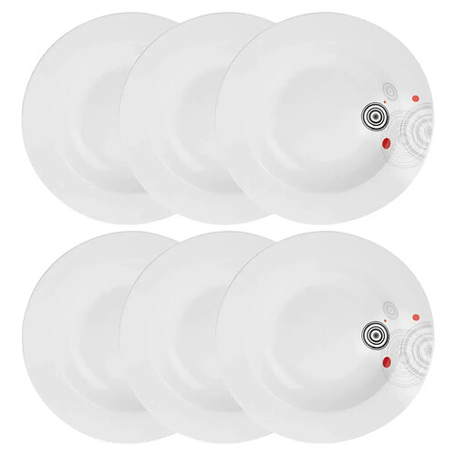 Secret De Gourmet Lot de 6 Assiettes Creuses Instant 22cm Blanc