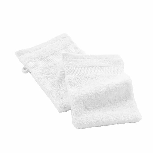 Douceur D'Interieur Lot de 2 Gants de Toilette Elegance 15x21cm Blanc