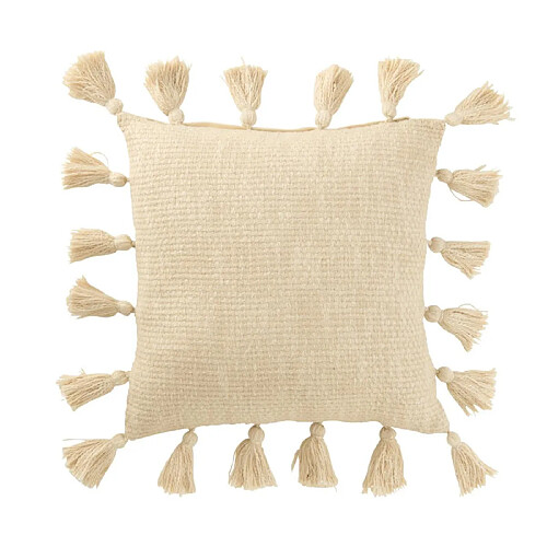Paris Prix Coussin Déco Tissé Floches 45x45cm Beige