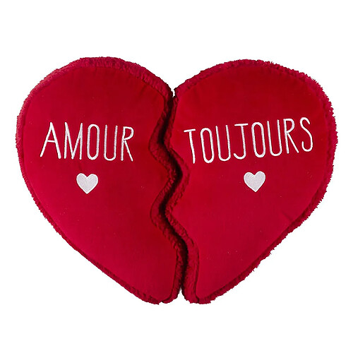 Paris prix Coussin déco cœur - 35x40 cm - Rouge