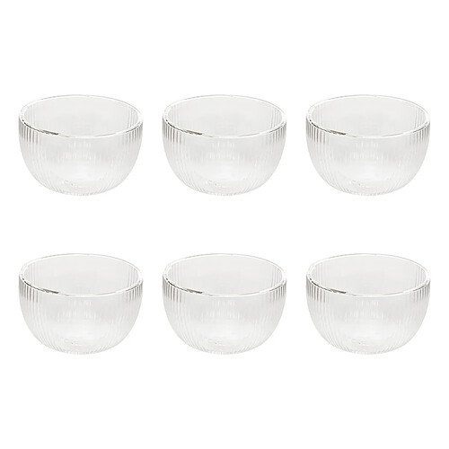 Secret De Gourmet Lot de 6 Bols Striés Cléa 50cl Transparent
