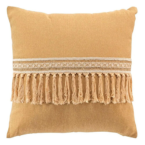 Paris Prix Coussin Déco Franges Janara 45x45cm Ocre