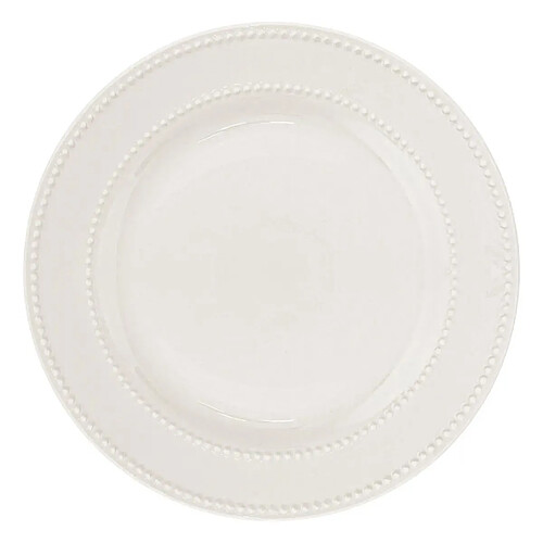 Secret De Gourmet Lot de 6 Assiettes Plates Perle 27cm Blanc