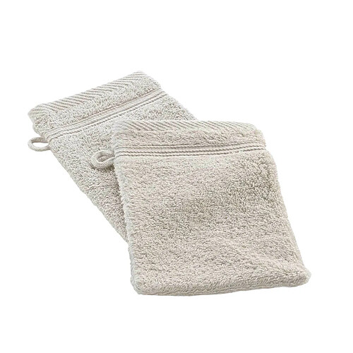 Douceur D'Interieur Lot de 2 Gants de Toilette Tendresse 15x21cm Lin