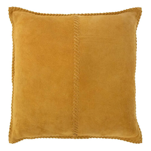 Paris Prix Coussin Déco en Cuir Coleman 45x45cm Jaune