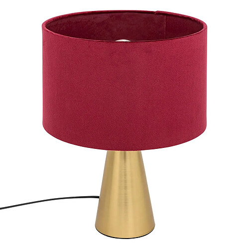 Atmosphera Lampe à Poser en Velours Siana 35cm Rouge Rubis