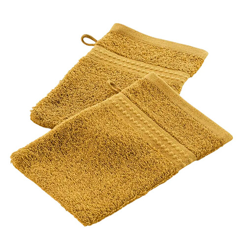 Douceur D'Interieur Lot de 2 Gants de Toilette Excellence 15x21cm Tournesol