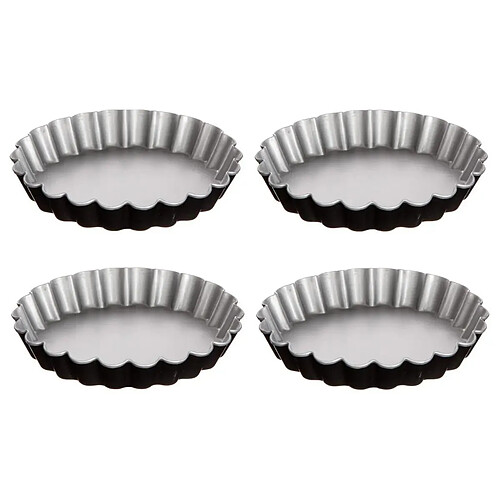 Five Simply Smart Lot de 4 Moules à Tartelettes Signature 12cm Noir