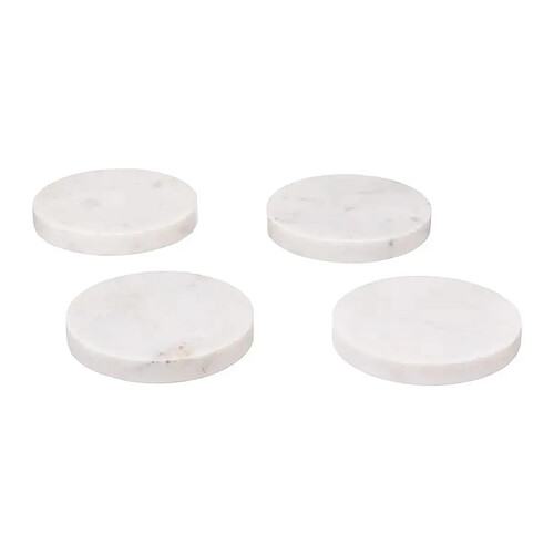 Secret De Gourmet Lot de 4 Dessous de Verre Sublima 10cm Blanc
