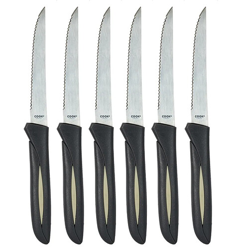 Paris Prix Lot de 6 Couteaux à Steak Inox 23cm Gris