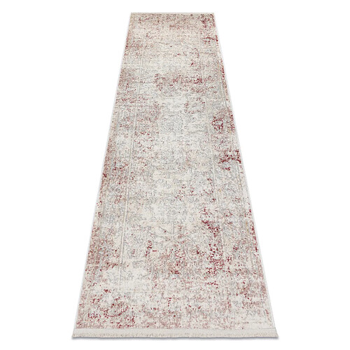 RUGSX Tapis, tapis de couloir moderne DISTIN 0828A rose poudre blanc - Abstraction, vintage, franges 80x250 cm