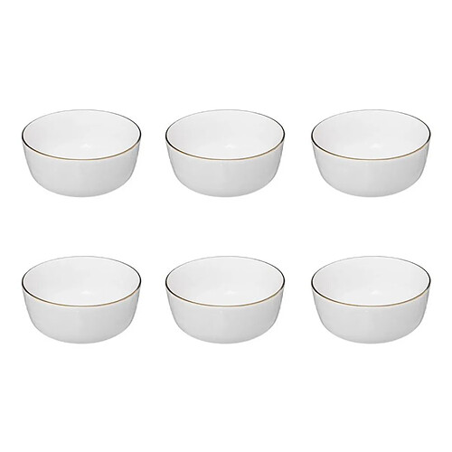 Secret De Gourmet Lot de 6 Bols en Porcelaine Sublima 15cm Blanc