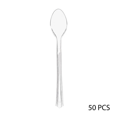 Five Simply Smart Lot de 50 Cuillères Plastique Réutilisable Amuse-Bouche 9cm Transparent