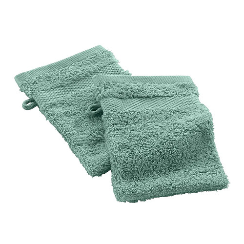 Douceur D'Interieur Lot de 2 Gants de Toilette Elegance 15x21cm Céladon