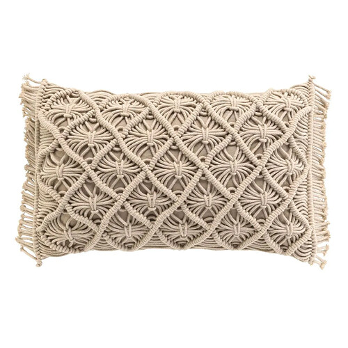 Paris Prix Coussin Déco Macramé Indy 30x50cm Naturel