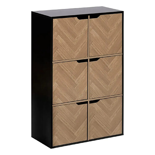 Five simply smart Étagère 6 cases chevrons - Naturel et noir