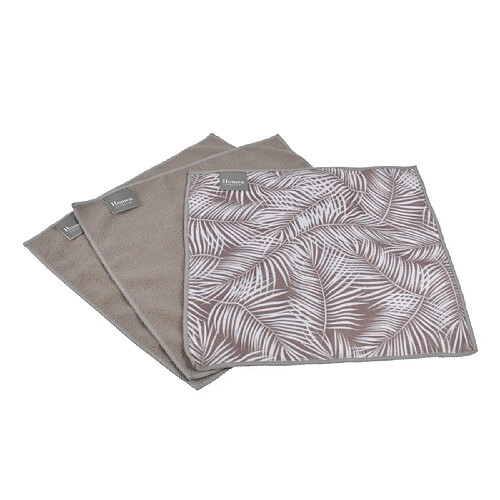 Paris Prix Lot de 3 Chiffons Végétal 30x30cm Naturel