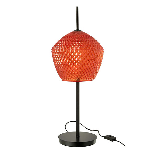 Paris Prix Lampe à Poser en Verre Design Jenna 60cm Rouge