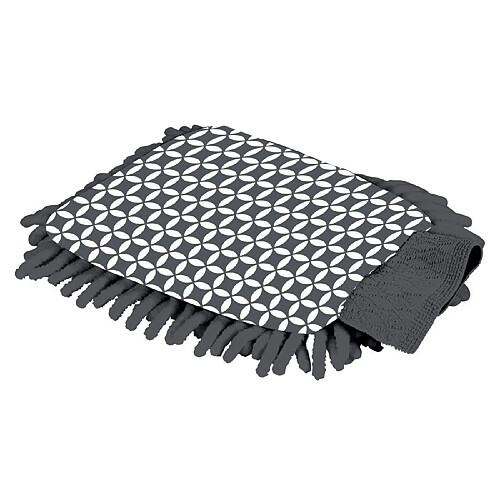 Paris Prix Gant Microfibre Geoflower 23cm Gris & Blanc