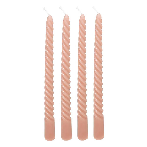 Atmosphera Lot de 4 Bougies Bâton Hugo 180g Rose