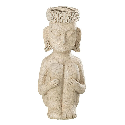 Paris Prix Statue Déco Assise Ethnique 33cm Beige