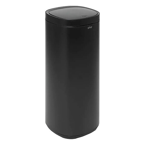Five Simply Smart Poubelle de Cuisine Ouverture Pression Inox 50L Noir