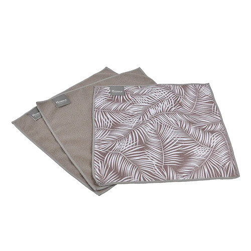 Homea Lot de 3 Chiffons Végétal 30x30cm Naturel