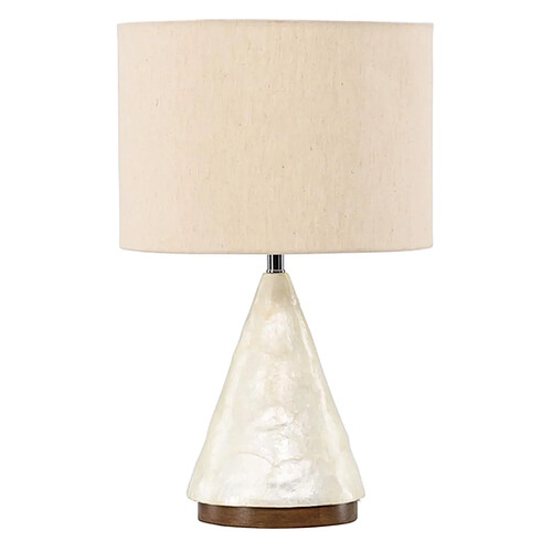 Paris Prix Lampe à Poser en Capiz Donso 56cm Gris Clair