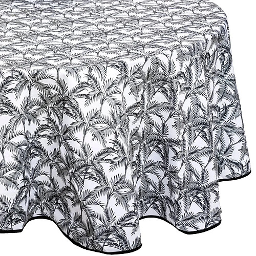 Atmosphera Nappe Antitache Imprimée Palmier 180cm Gris