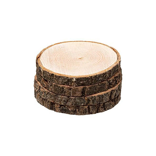 Secret De Gourmet Lot de 4 Dessous de Verre Ecorce 10cm Naturel