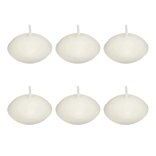 Atmosphera Lot de 6 Bougies Flottantes Many 4,5cm Blanc