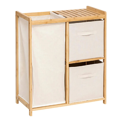 Five simply smart Meuble à linge 3 paniers - Naturel