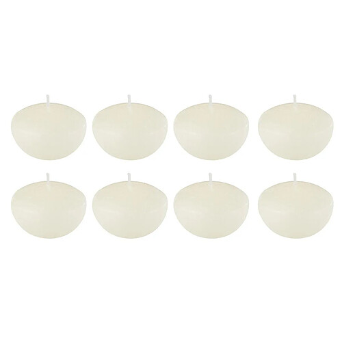 Paris Prix Lot de 8 Bougies Chauffe-Plat Flottante 6cm Blanc