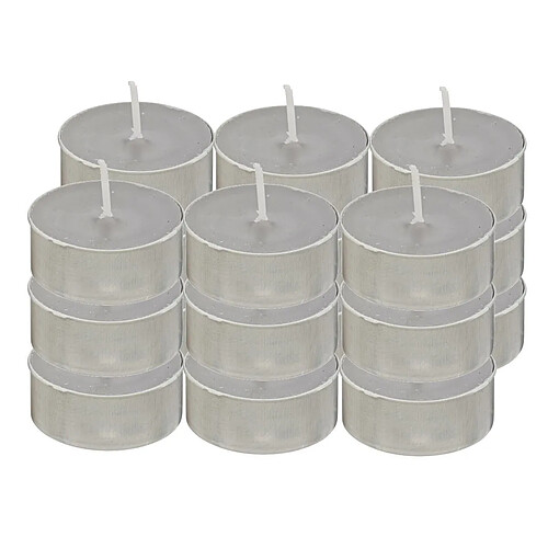 Atmosphera Lot de 18 Bougies Chauffe-Plat Hugo 3,7cm Gris Clair