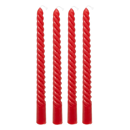 Atmosphera Lot de 4 Bougies Bâton Hugo 180g Rouge