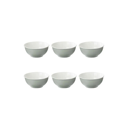 Secret De Gourmet Lot de 6 Bols en Porcelaine Nature 52cl Menthe