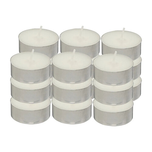 Atmosphera Lot de 18 Bougies Chauffe-Plat Hugo 3,7cm Blanc