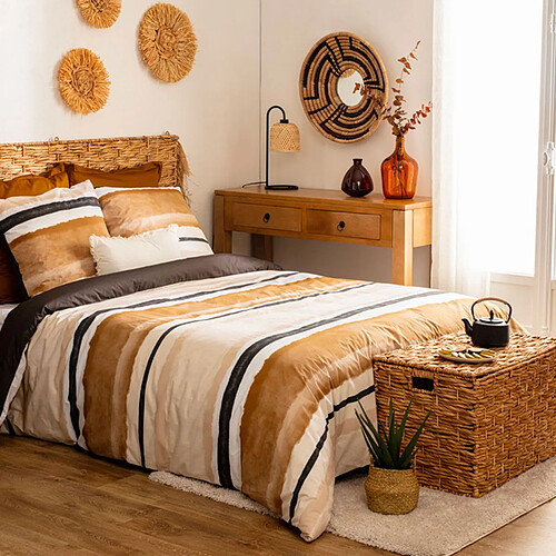 Atmosphera Parure de Lit 3 Pièces Hana 260x240cm Ocre