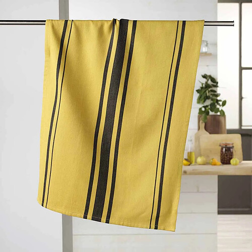 Paris Prix Torchon en Coton Tissé Comptoir 50x70cm Jaune