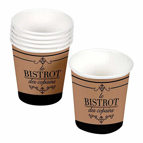 Homea Lot de 10 Gobelets en Carton Bistrot 23cl Naturel