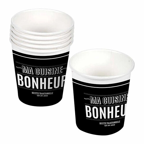 Homea Lot de 10 Gobelets en Carton Cuisine 23cl Noir