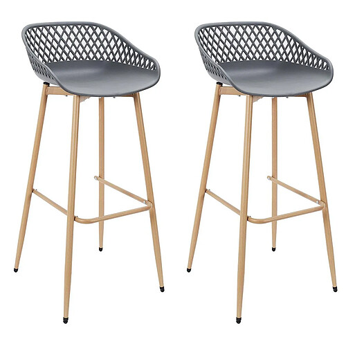 Paris Prix Lot de 2 Tabourets de Bar Malaga 88cm Gris