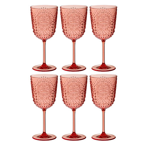 Paris Prix Lot de 6 Verres à Vin Réutilisables Barbra 41,4cl Rouge